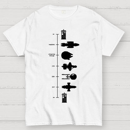 Sci-Fi Spaceship Timeline Geek T-Shirt
