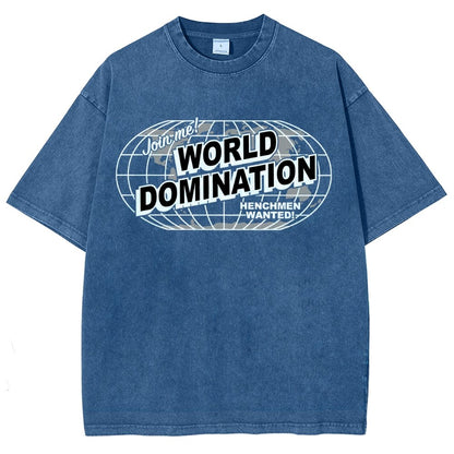 Ask Me About My Plans for World Domination Vintage Distressed T-shirt