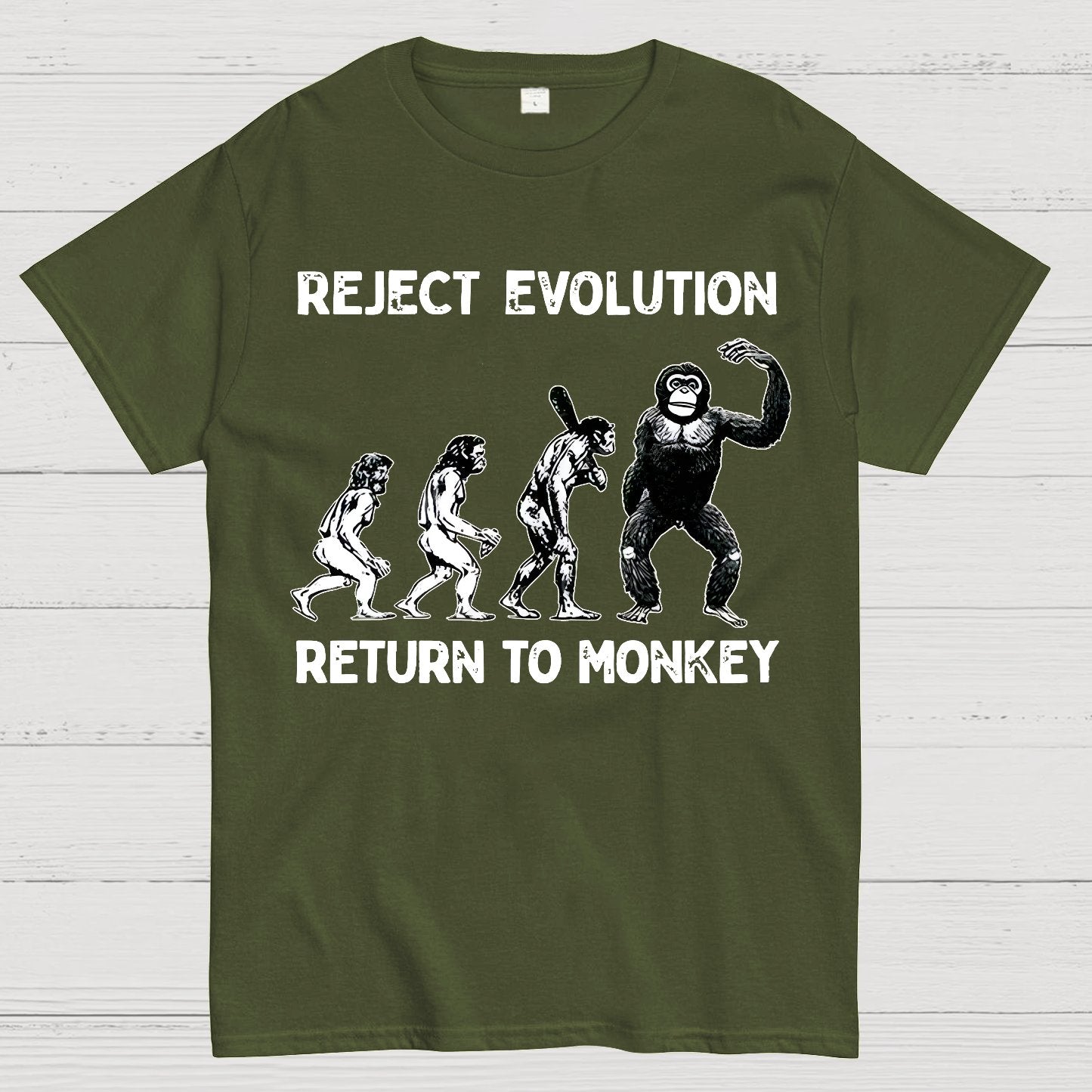Reject Evolution  Return To Monkey Funny Geek T-Shirt