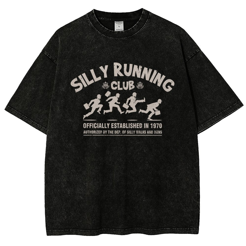 Funny Silly Running Club Vintage Distressed T-shirt
