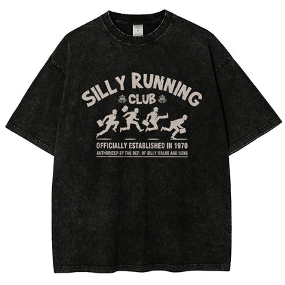 Funny Silly Running Club Vintage Distressed T-shirt