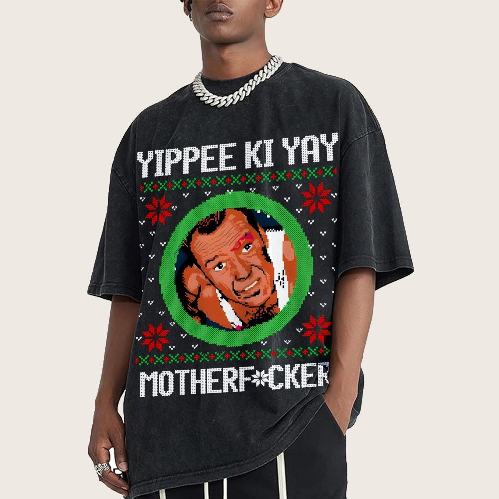 Yippee Ki Yay Motherf Cker Vintage Distressed T-shirt