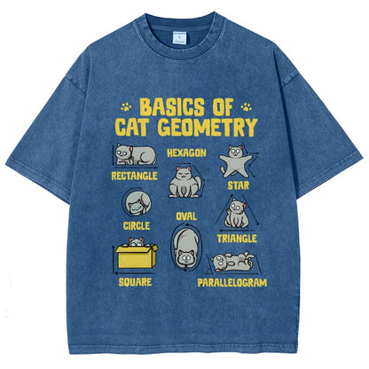 Basics of Cat Geometry Vintage Distressed T-shirt