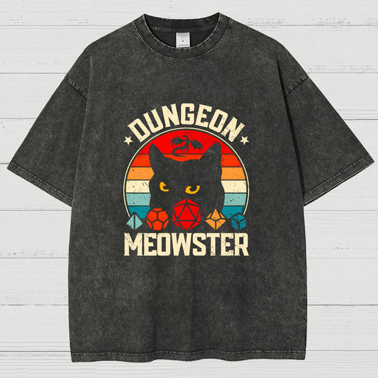 Dungeon Meowster Vintage Distressed T-shirt