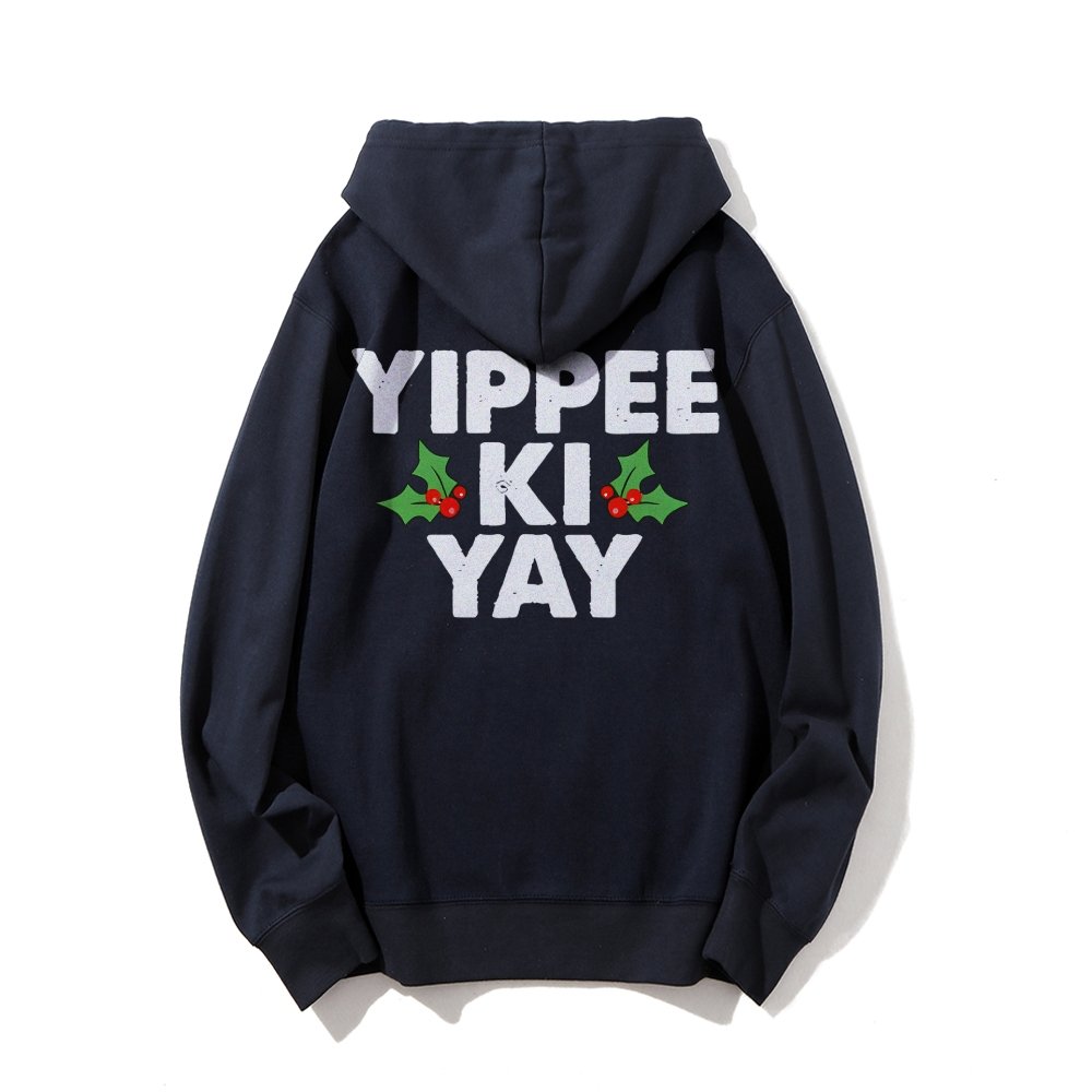 Yippee-Ki-Yay Printed Back Unisex Cotton Hoodie