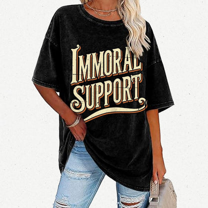Immoral Support Friend Vintage Distressed T-shirt