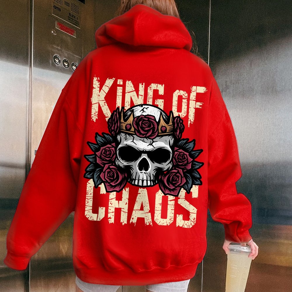 King Of Chaos Printed Back Cotton Hoodie