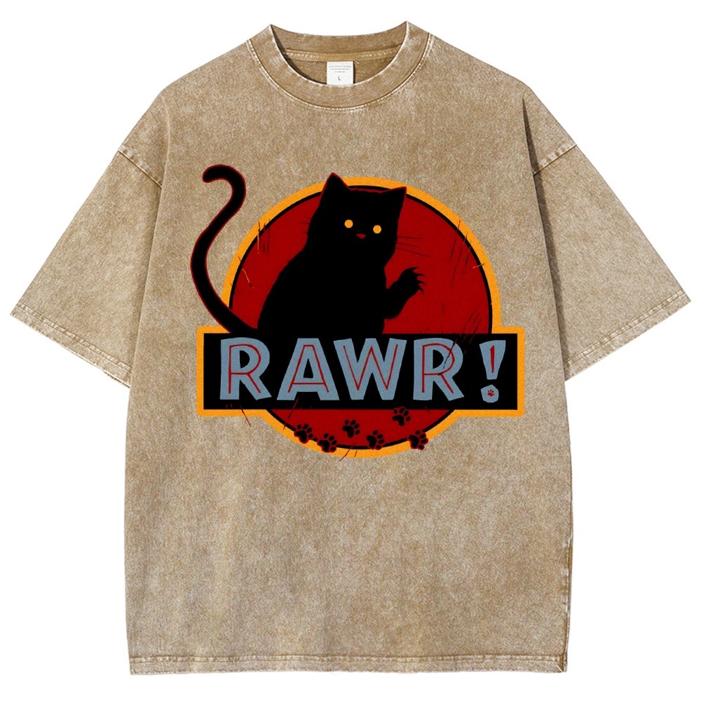 Rawr！Vintage Distressed T-shirt