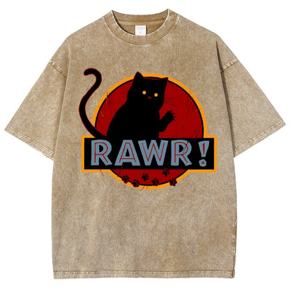Rawr！Vintage Distressed T-shirt