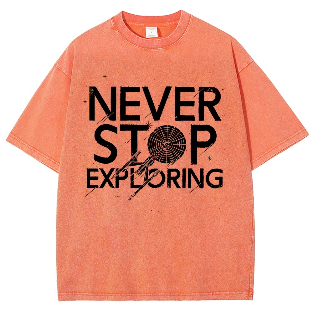 Never Stop Exploring Vintage Distressed T-shirt