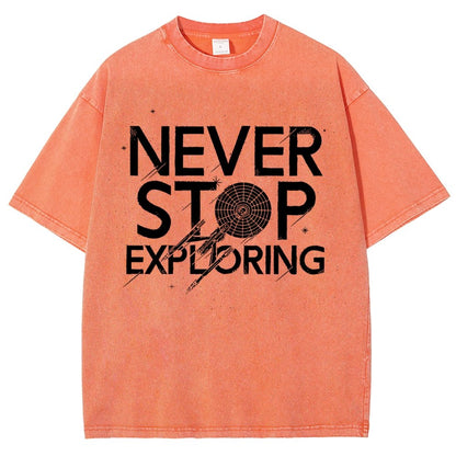 Never Stop Exploring Vintage Distressed T-shirt
