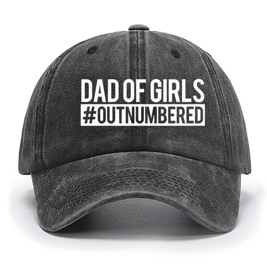 Dad of Girls Outnumbered, Father's Day Funny Cotton Hat
