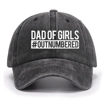 Dad of Girls Outnumbered, Father's Day Funny Cotton Hat
