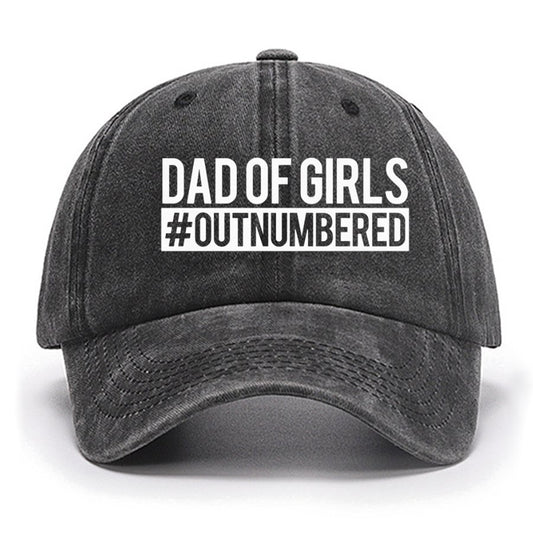 Dad of Girls Outnumbered, Father's Day Funny Cotton Hat