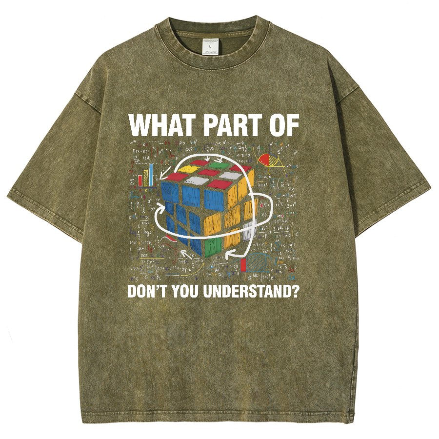 What Part Of Don't You Understand Funny Speed Cubing Math Vintage Distressed T-shirt