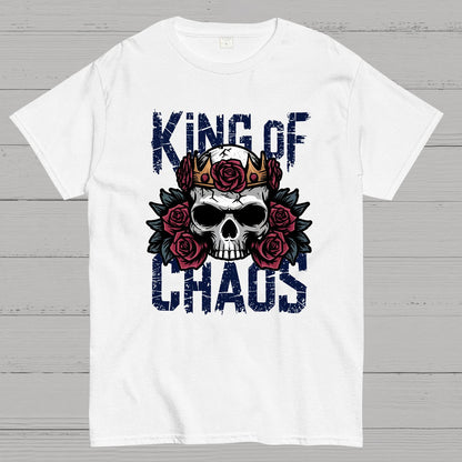 King of Chaos Skull Rose Crown Nerdy T-Shirt