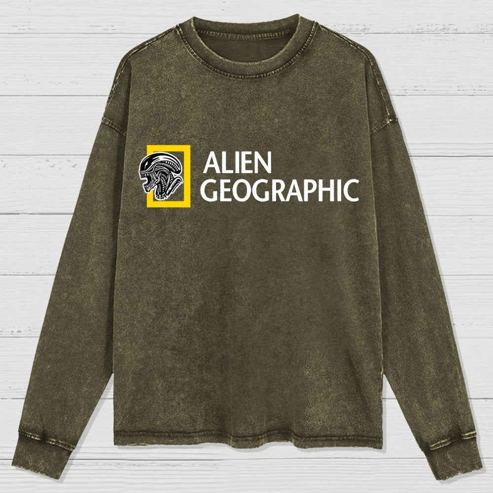 Mystery Geographic Washed Long Sleeve Tee