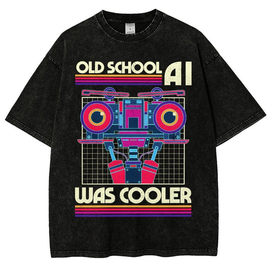 Old School AI Was Cooler Vintage Distressed T-shirt