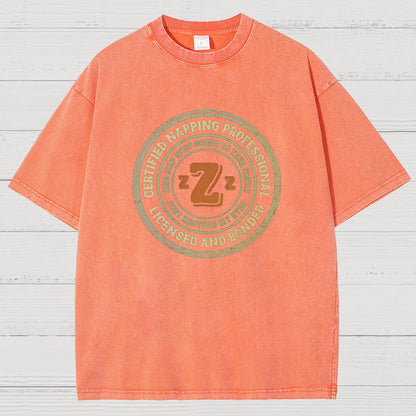Certified Napping Professional Vintage Distressed T-shirt