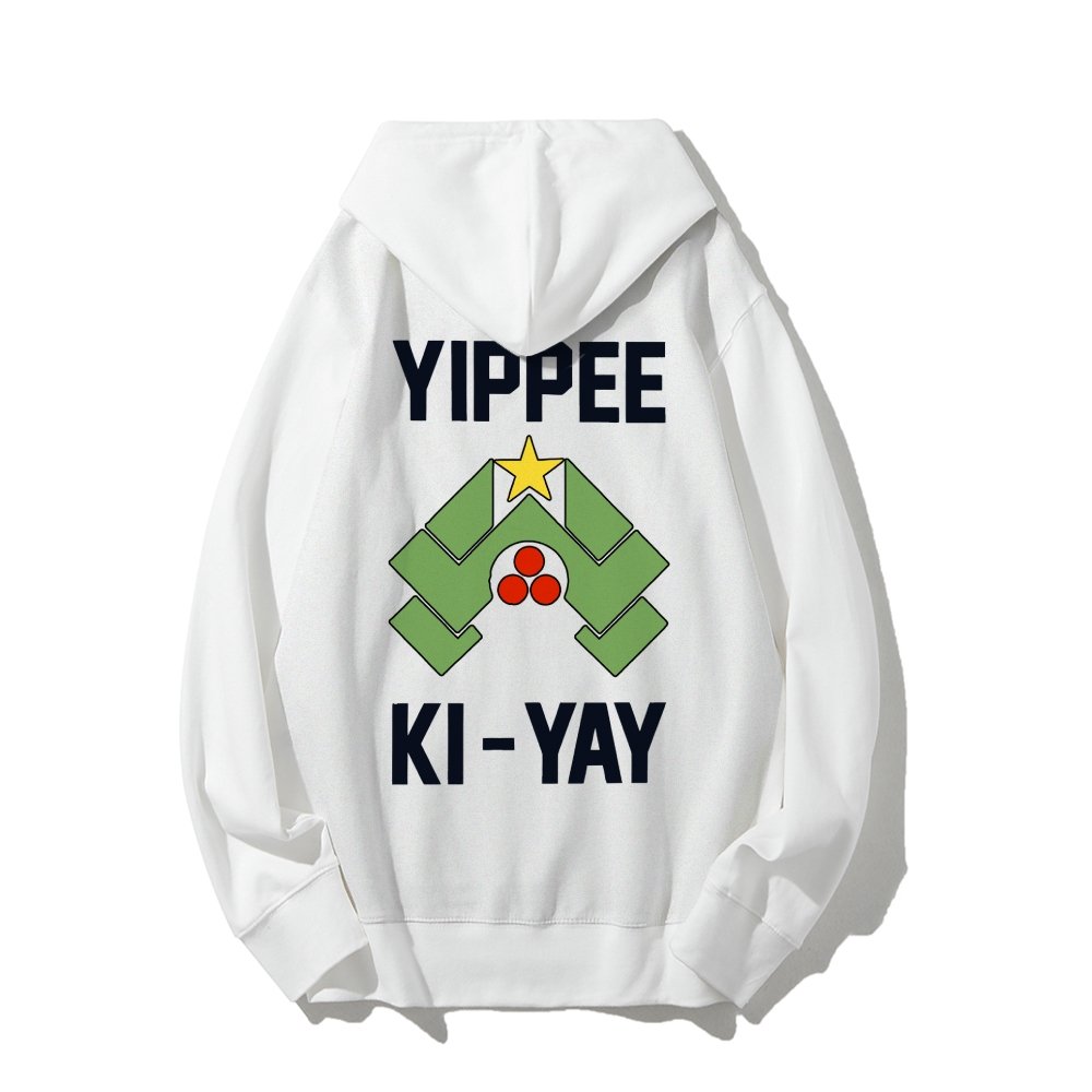 YIPPEE KI-YAY Printed Back Unisex Cotton Hoodie