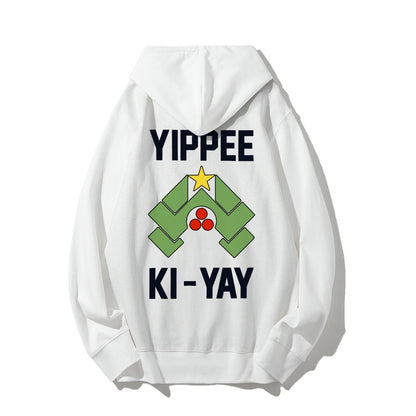 YIPPEE KI-YAY Printed Back Unisex Cotton Hoodie