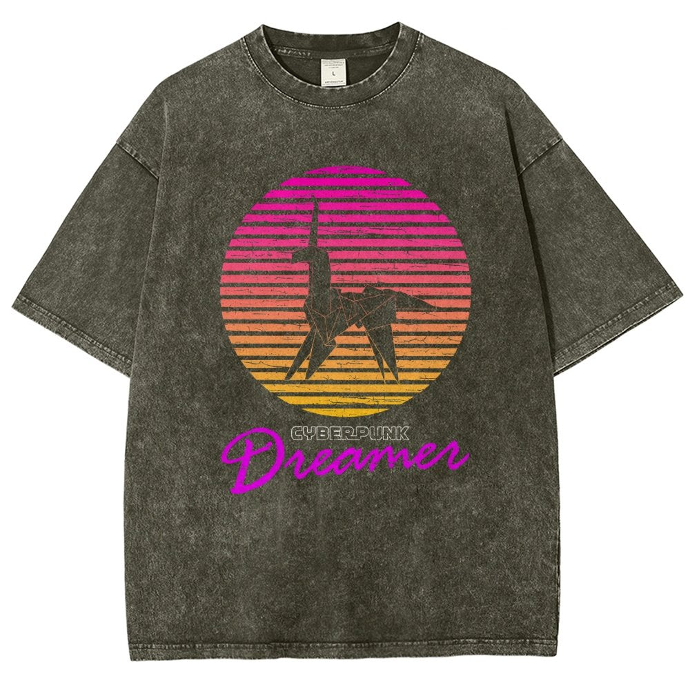 Cyberpunk Dreamer Vintage Distressed T-shirt