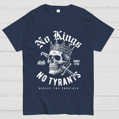 No Kings No Tyrants Skull Protest Geek T-Shirt