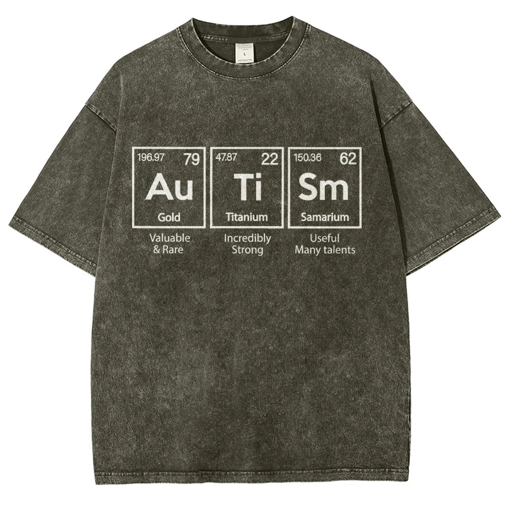 Autism Awareness Elements Periodic Vintage Distressed T-shirt