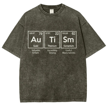 Autism Awareness Elements Periodic Vintage Distressed T-shirt