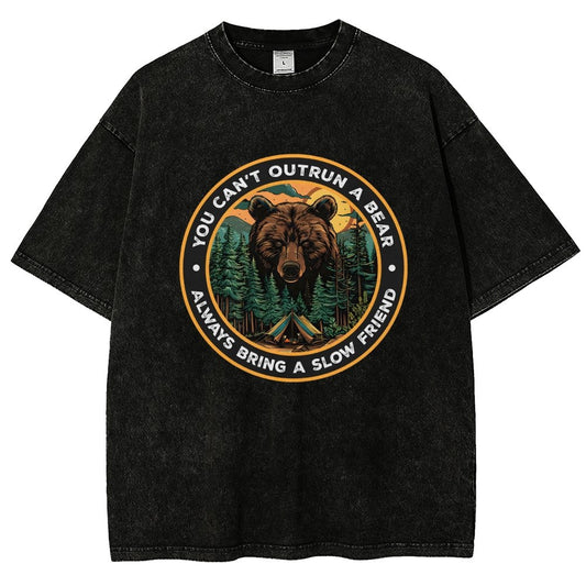 You Can't Outrun A Bear Vintage Distressed T-shirt
