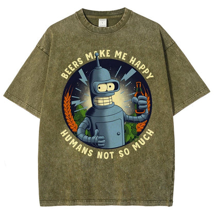 Beers Make Me Happy Vintage Distressed T-shirt