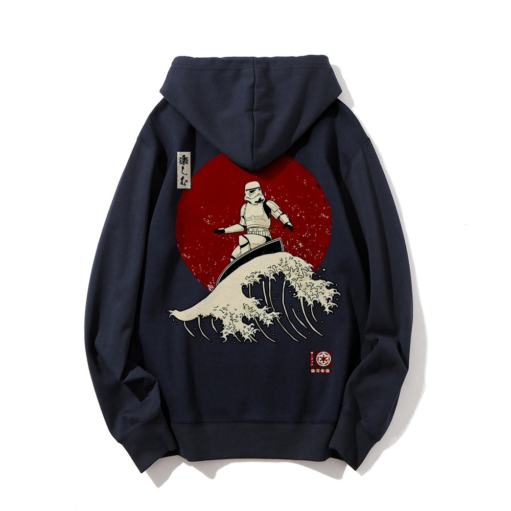 Cosmic Wave Printed Back Unisex Cotton Hoodie