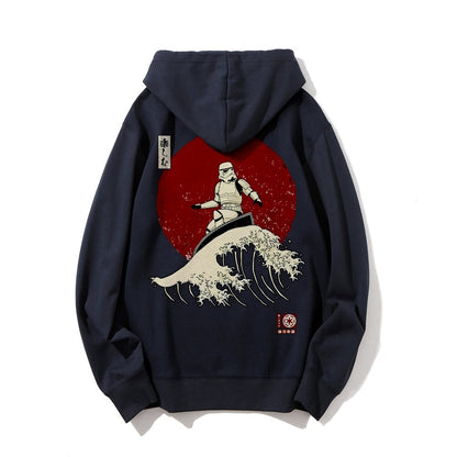 Cosmic Wave Printed Back Unisex Cotton Hoodie