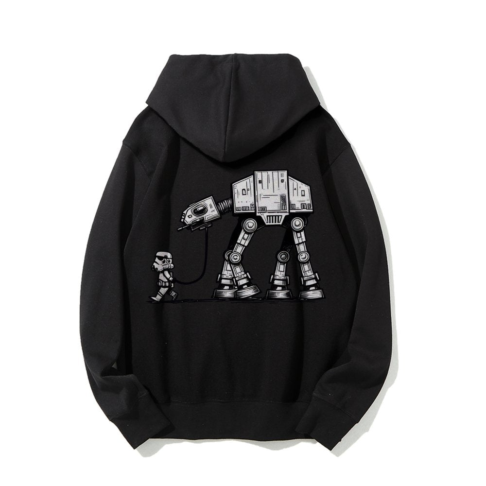 Galactic Robot Dog - Planetary Skirmishes Printed Back Unisex Cotton Hoodie