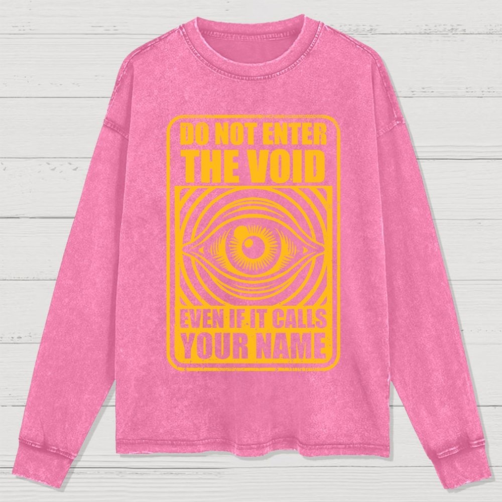 Horror Signs Call Void Washed Long Sleeve Tee