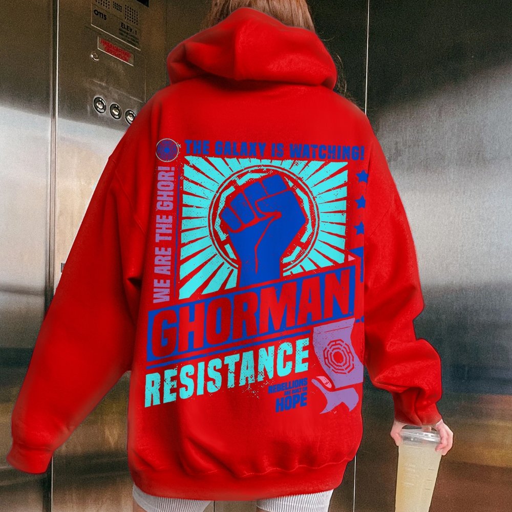 Galactic Resistance Printed Back Cotton Hoodie