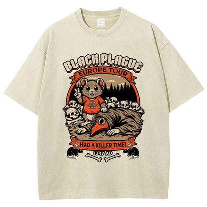 Black Plague Vacation Rat Vintage Distressed T-shirt