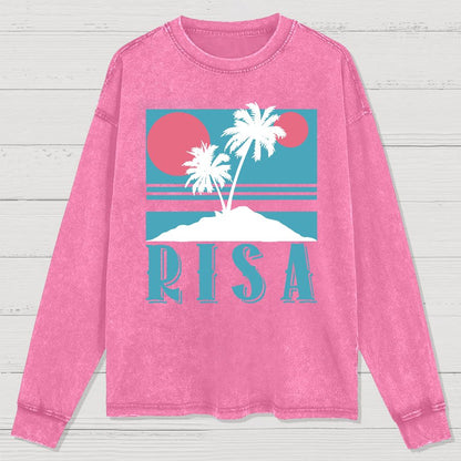 Planet Oasis Vacation Washed Long Sleeve Tee
