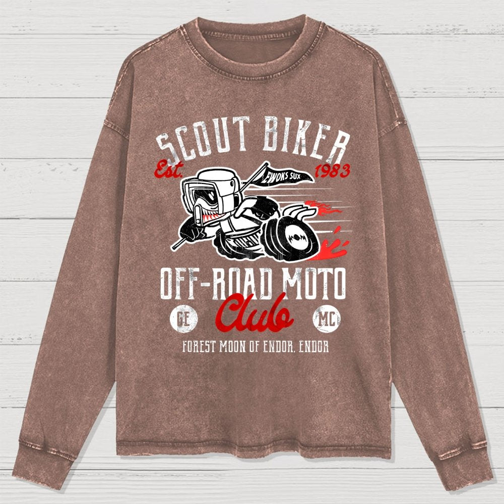 Scout Biker Club Washed Long Sleeve Tee