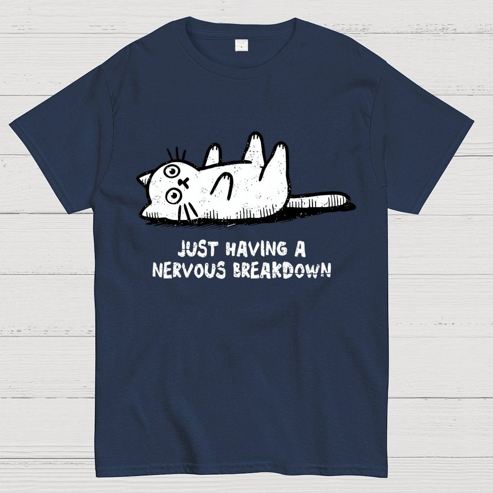 Nervous Breakdown Cat Geek T-Shirt