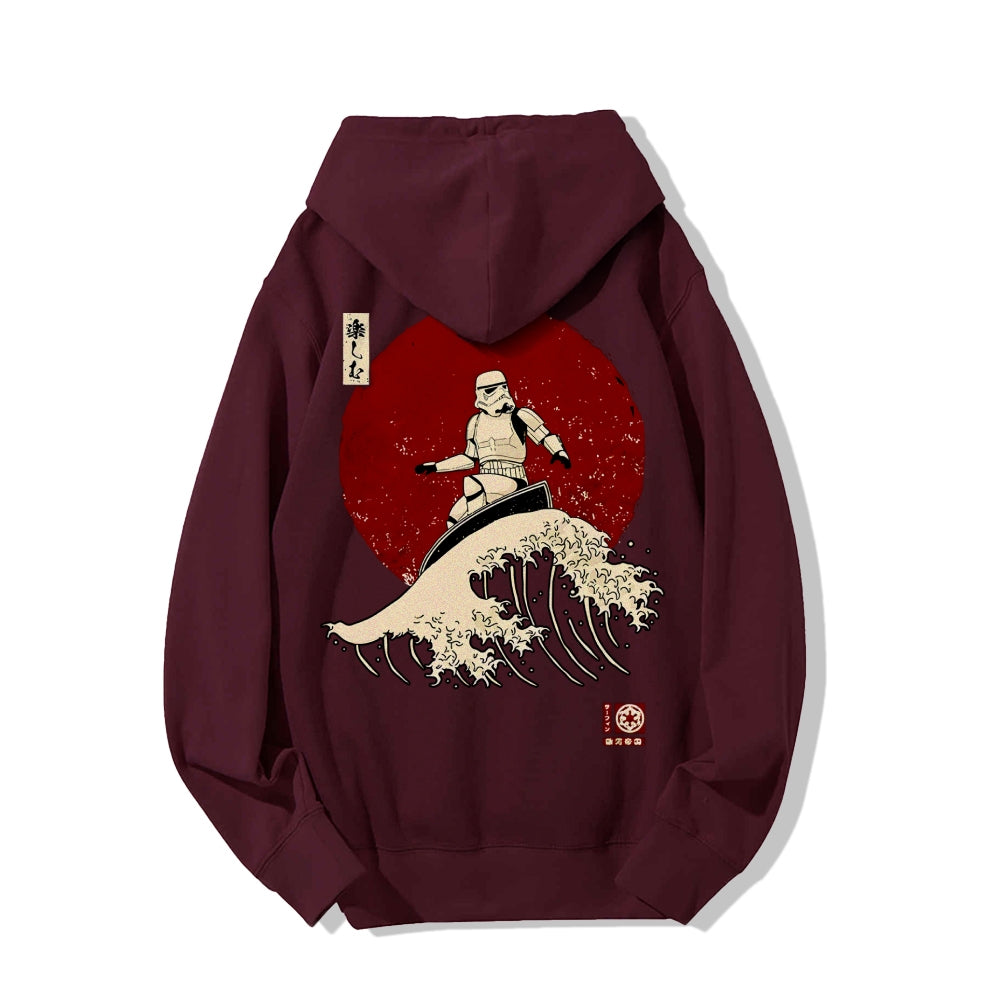 Cosmic Wave Printed Back Unisex Cotton Hoodie