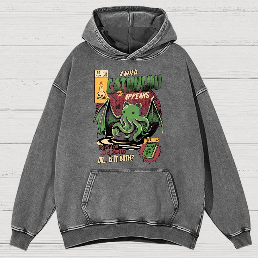 Cathulhu Round Vintage Distressed Hoodie