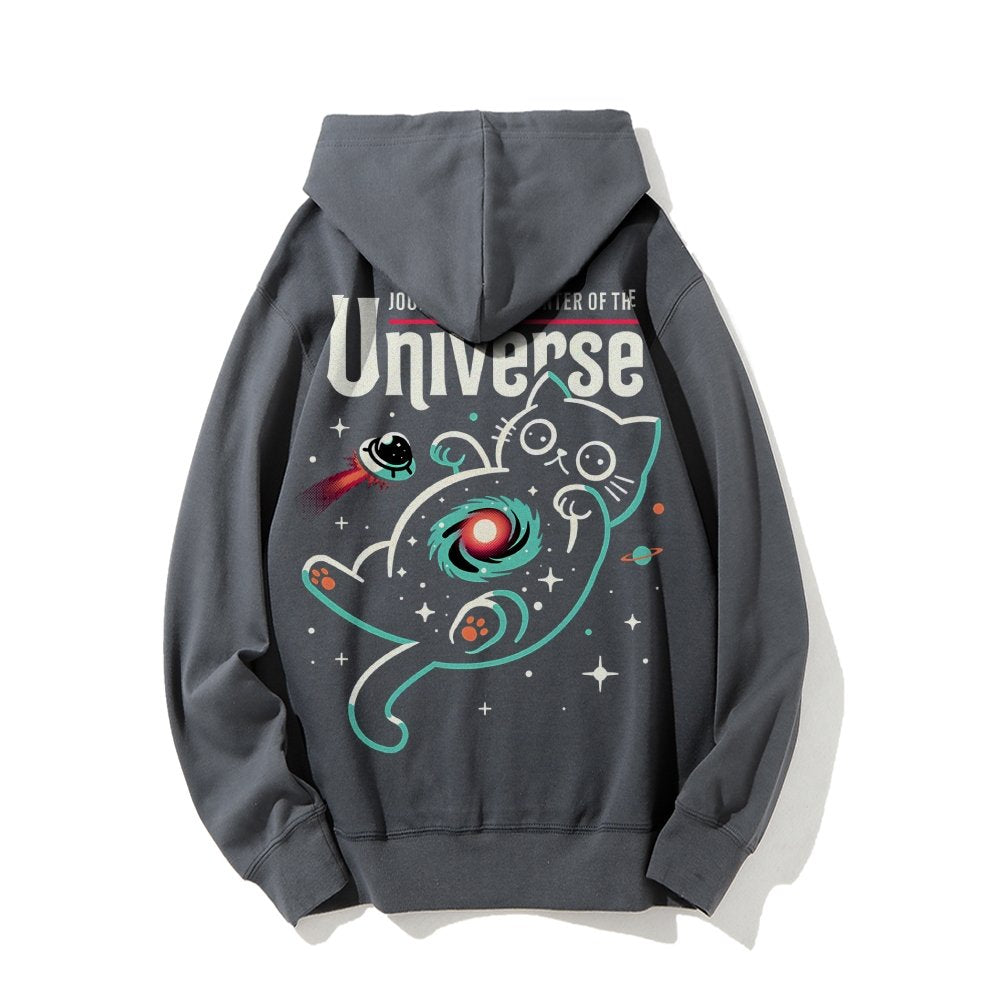 Journey to the Center of the Universe Geek Printed Back Cotton Hoodie