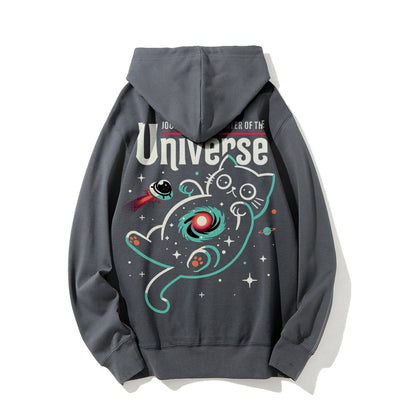 Journey to the Center of the Universe Geek Printed Back Cotton Hoodie