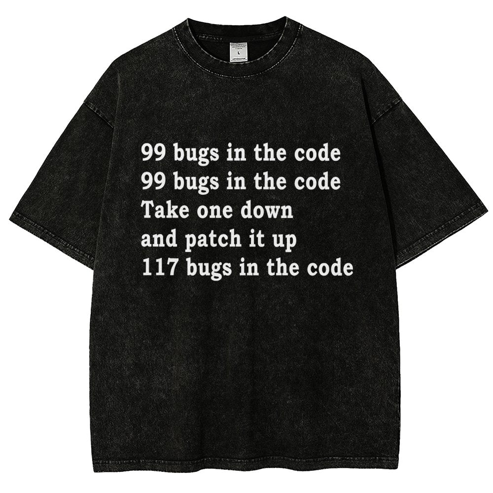 99 Bugs In The Code Vintage Distressed T-shirt