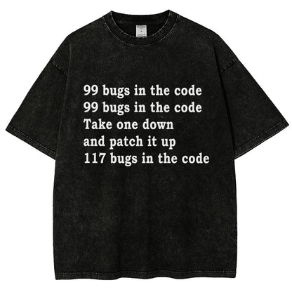 99 Bugs In The Code Vintage Distressed T-shirt