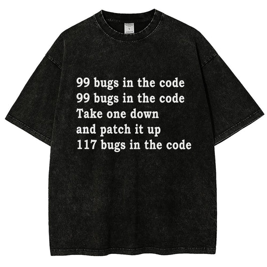 99 Bugs In The Code Vintage Distressed T-shirt