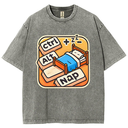 Ctrl+Alt+Nap Vintage Distressed T-shirt