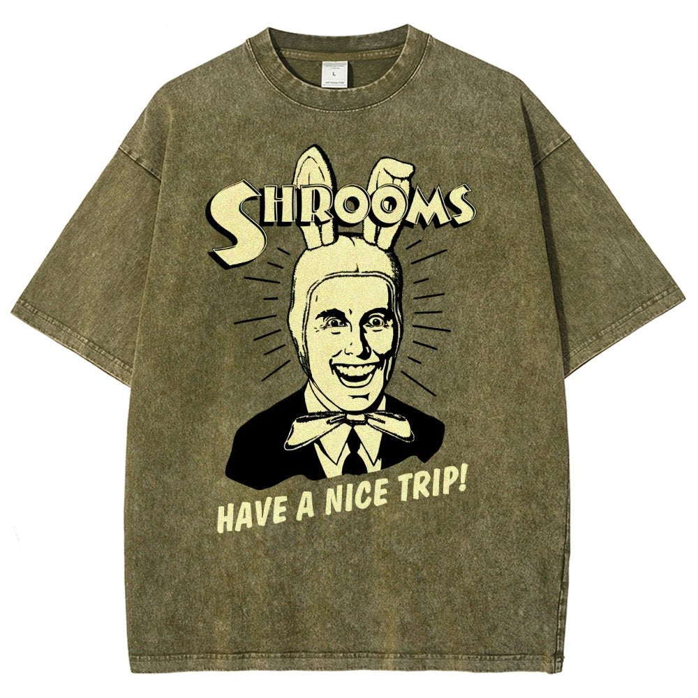 Shrooms Have A Nice Trip Funny Vintage Distressed T-shirt