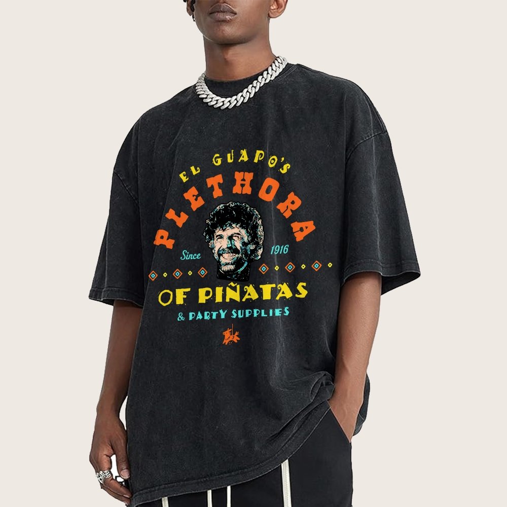 A Character's Plethora Of Pinatas & Party Supplies Vintage Distressed T-shirt